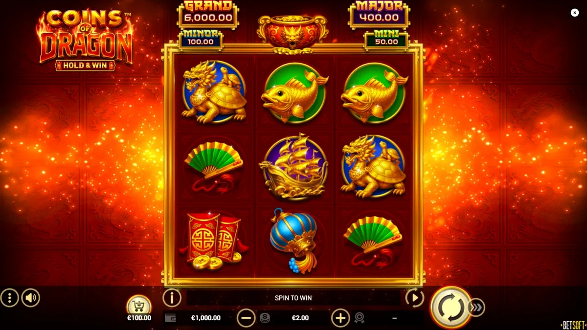Coins of Dragon – Hold & Win স্লট গেমের একটি দৃশ্য